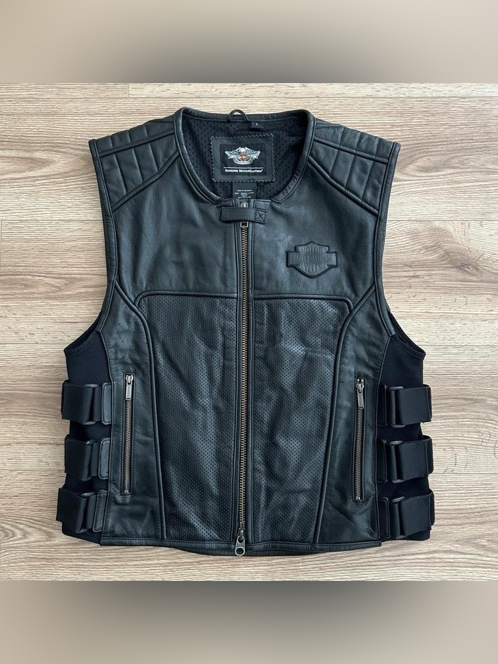 Harley Davidson Swat II Motorcycle Real Leather Cow Hide Vest